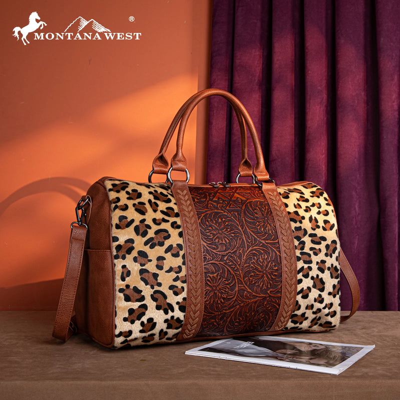 Load image into Gallery viewer, MW1318-5110LP - Montana West Tooled Collection Duffle Bag - Leopard
