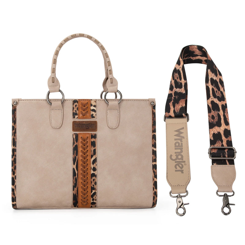 Load image into Gallery viewer, WG83G-8260KH - Wrangler Whipstitch Tote/Crossbody - Khaki
