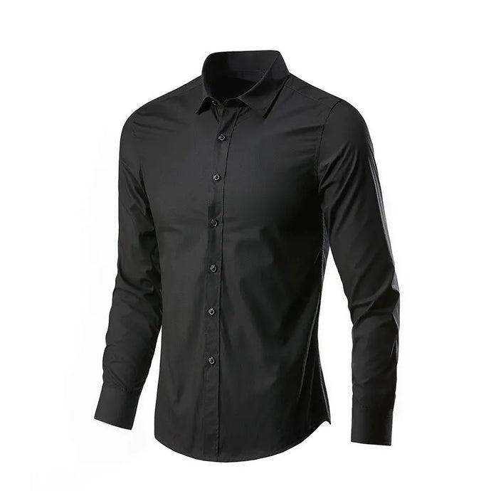 NIHMEN 7 - Men's Slim Fit Black Casual Shirt