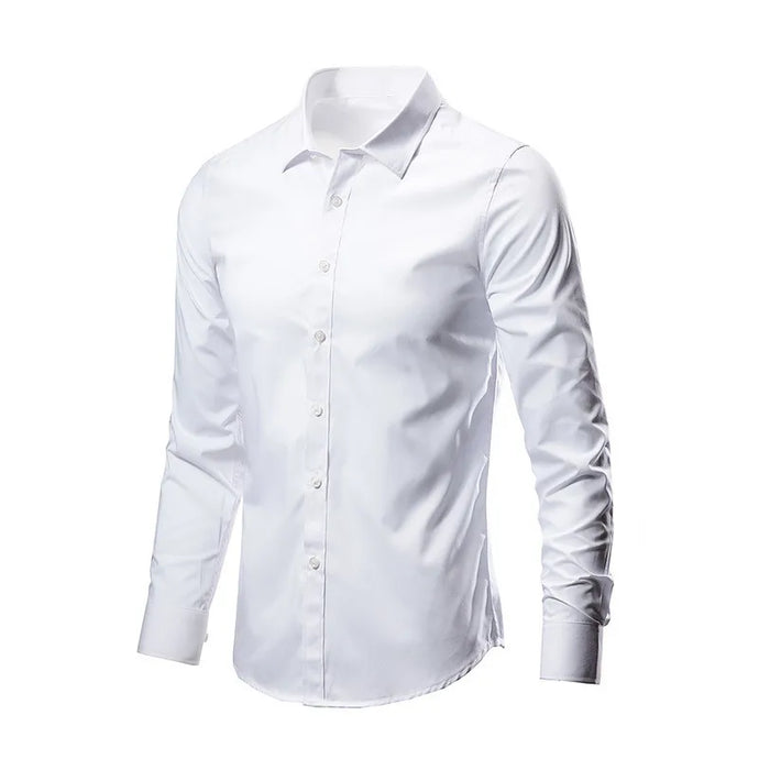 NIHMEN 6 - Men's Slim Fit White Casual Shirt
