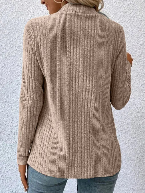NIHJKT3 - Women's Khaki Elegant Long Sleeve Sweater