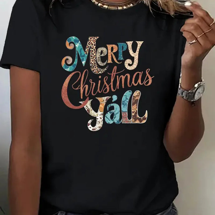 NIHTS16 - Ladies Merry Christmas Y'all T Shirt