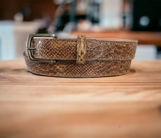 XDP-300 - Twisted X Snake Skin Print Embossed Leather Belt
