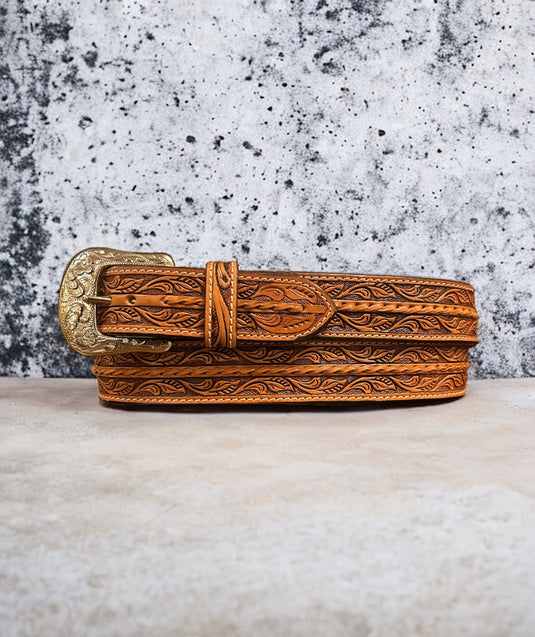 XWB661 - Twisted X Floral Carved Leather Belt