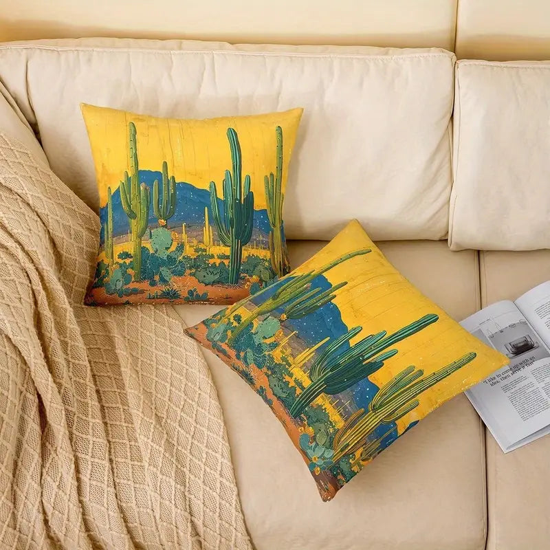 Load image into Gallery viewer, TMPL43 - Set of 2 - 18&quot; x 18&quot; Cactus Throw Pillows
