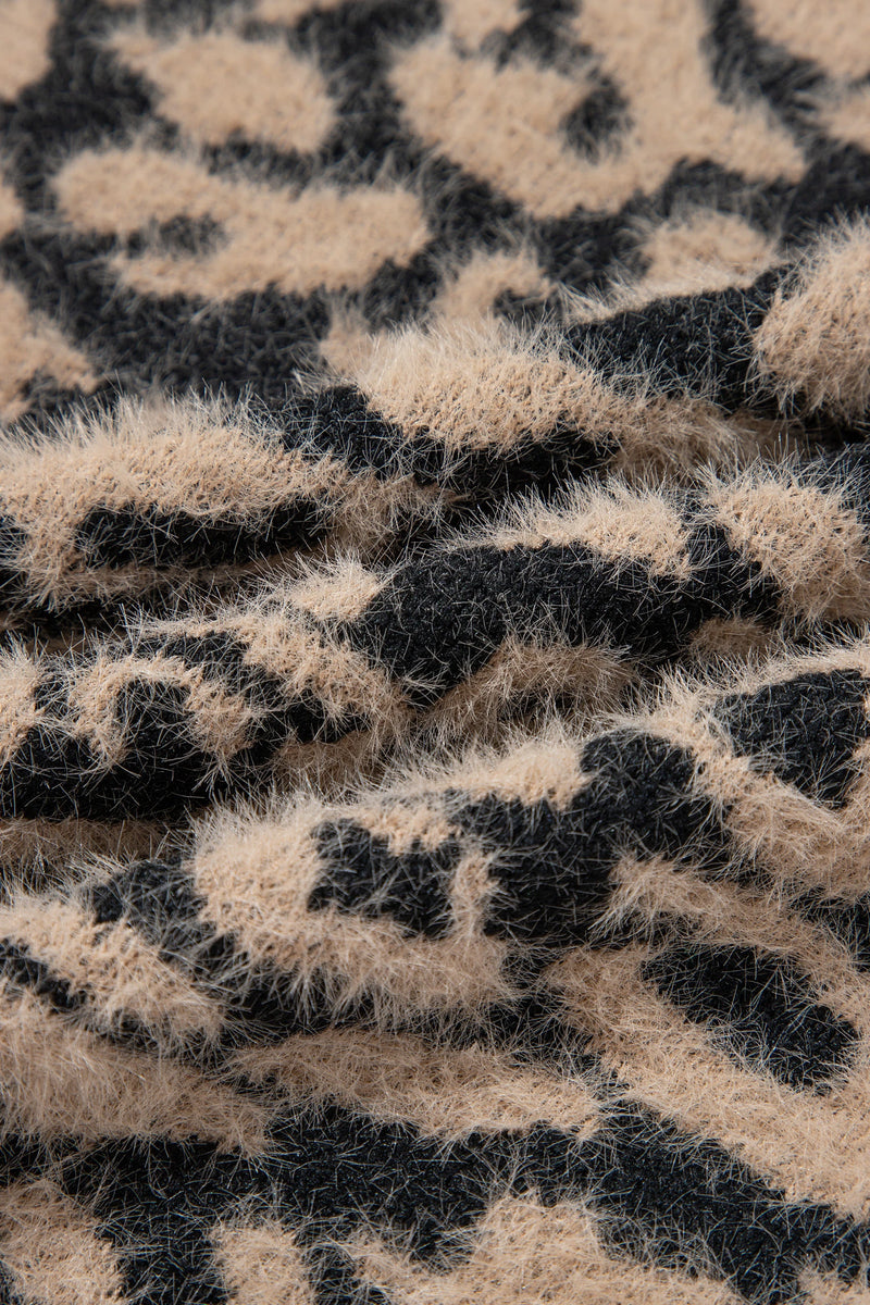 Load image into Gallery viewer, DLLS795 - Ladies Black Leopard Print Knit Sleeveless Regular Wash Sweater Vest
