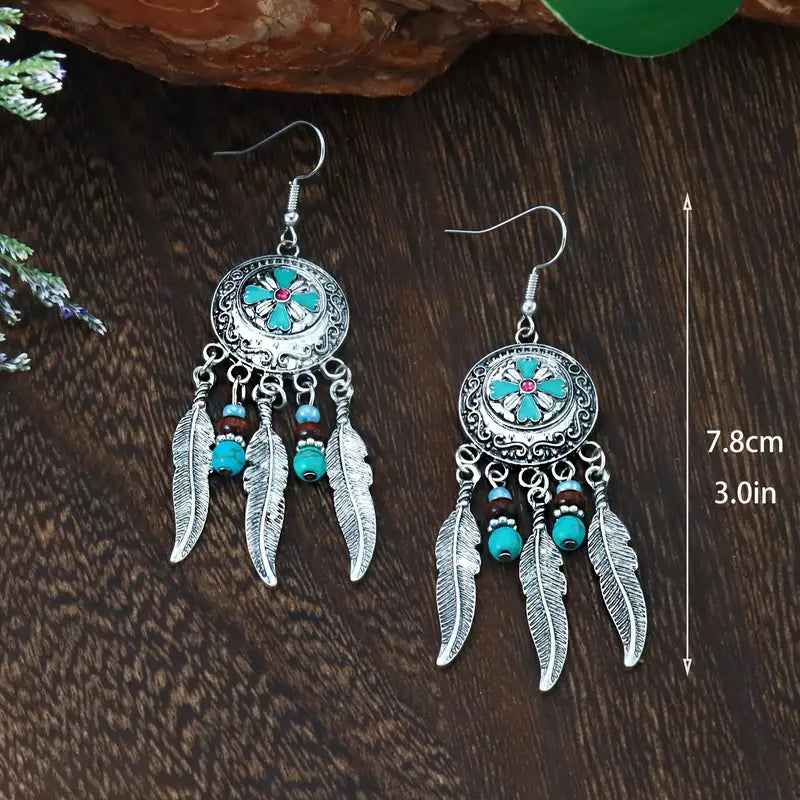 Load image into Gallery viewer, TMER71 - Feather Pendant Earrings
