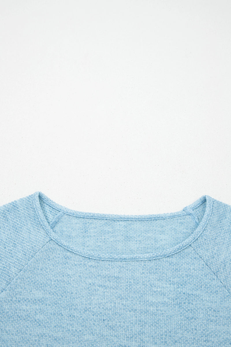 Load image into Gallery viewer, DLLS383- Ladies Myosotis Textured Raglan Sleeve Knit Loose Top
