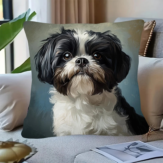 TMPL127 - 1 Piece - 18" x 18" Shih Tzu Throw Pillow