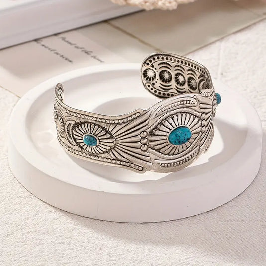 TMBC42 - Triple Stone Open Bracelet