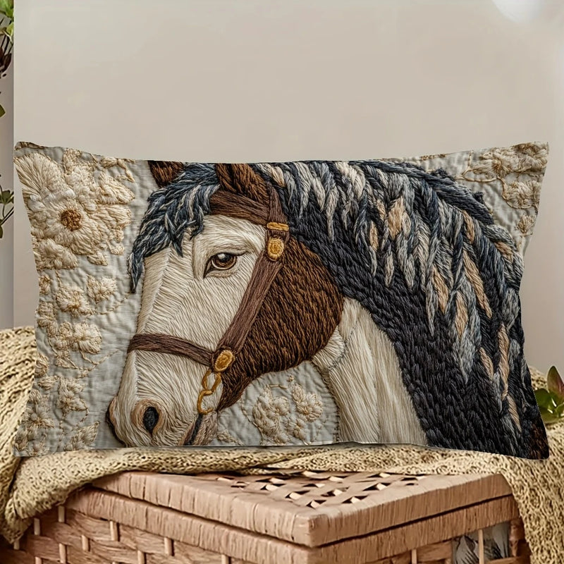 Load image into Gallery viewer, TMPL2 - 12&quot; x 20&quot; Majestic Horse Throw Pillow
