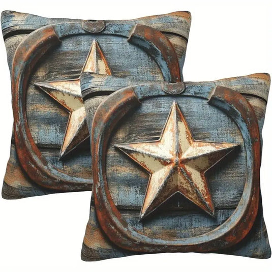 TMPL23 - 2 Piece Set Western Star Throw Pillows