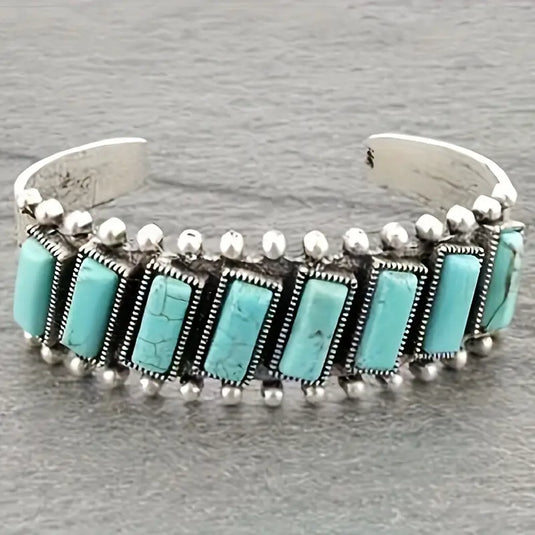 TMBC31 - 8 Stone Turquoise Bangle Bracelet
