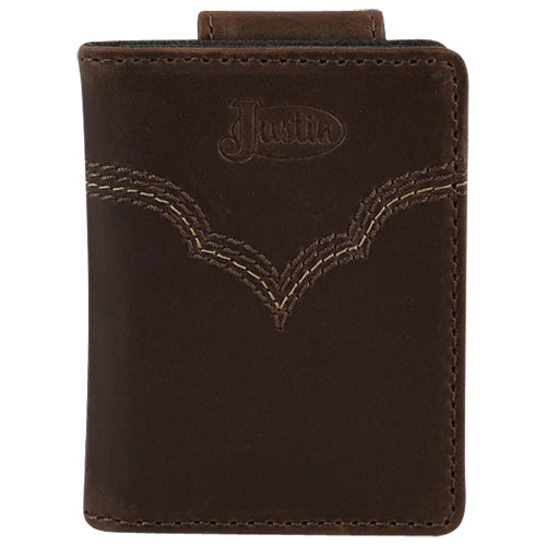21990565W4 - Justin Card Wallet W/ Stitched Yoke