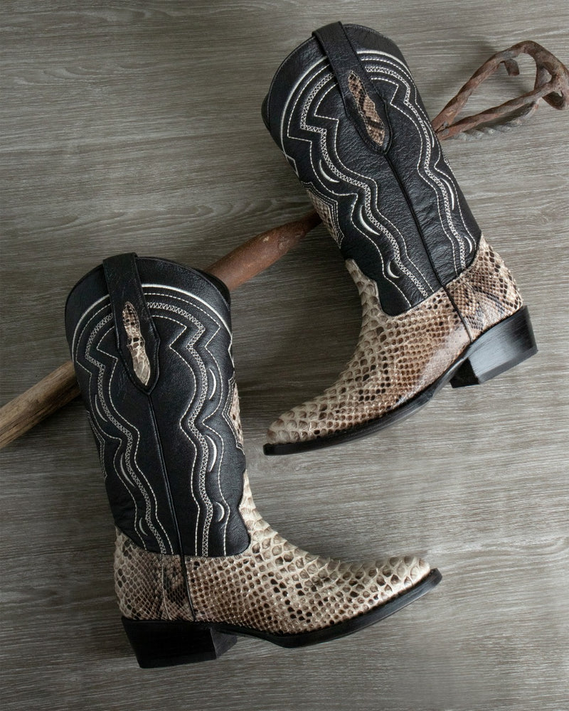 Load image into Gallery viewer, 8004 - RockinLeather Men&#39;s Genuine Natural Python Boots
