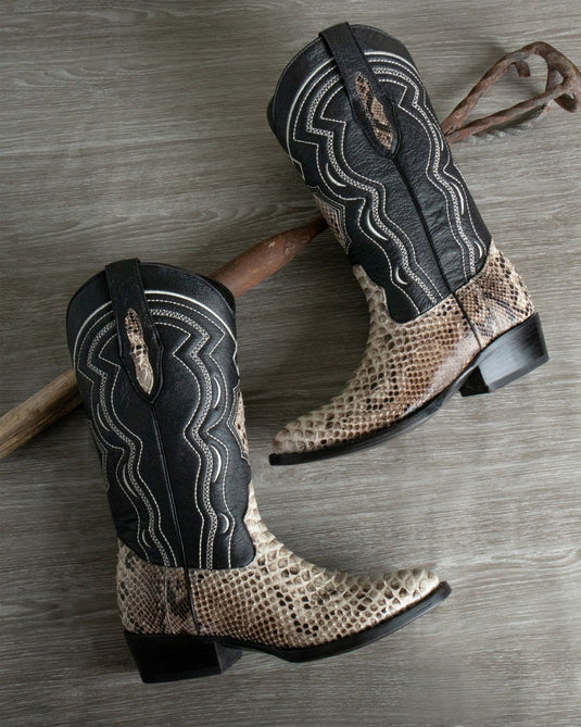 8004 - RockinLeather Men's Genuine Natural Python Boots