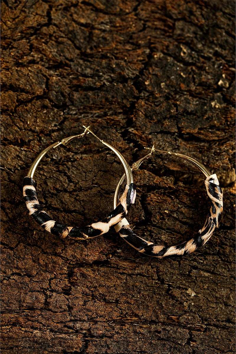 Load image into Gallery viewer, DLLER 23 - Gold Plated Leopard Detail Hoop Earrings
