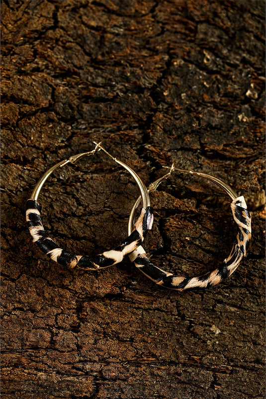 DLLER 23 - Gold Plated Leopard Detail Hoop Earrings