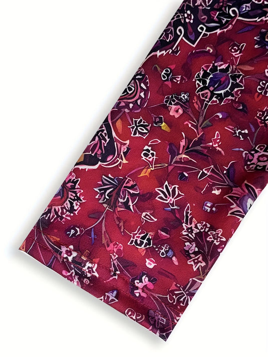 TMTSHT100 - Ladies Long Sleeve Boho Floral V Neck Shirt