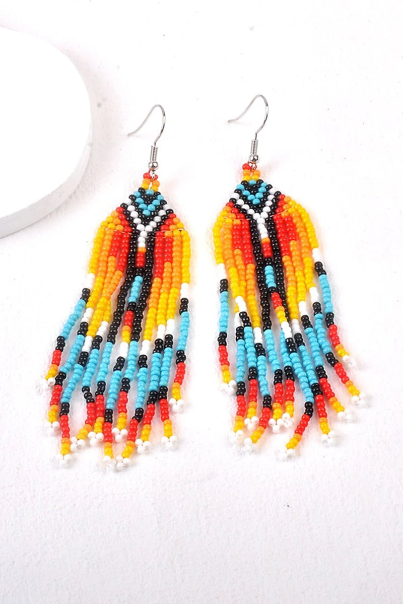 Load image into Gallery viewer, DLLER 14 - White Western Rice Bead Tassel Hook Earring
