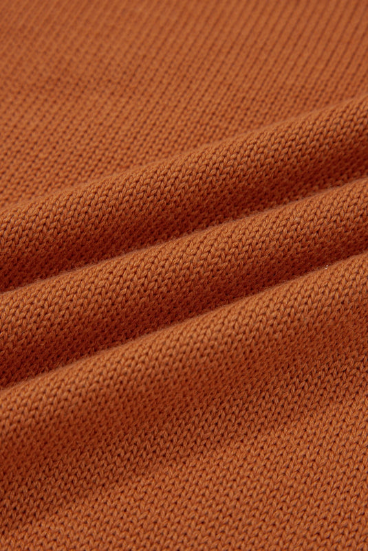 DLLS1131 - Ladies Gold Flame Solid Color Ribbed Trim Drop Shoulder Sweater