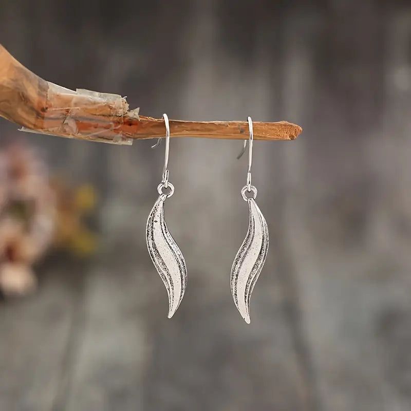Load image into Gallery viewer, TMER54 - Feather Drop Earrings
