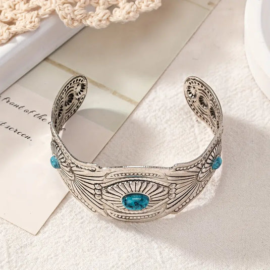 TMBC42 - Triple Stone Open Bracelet