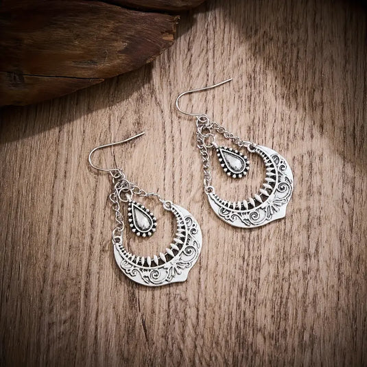 TMER73 - Waterdrop Geometric Pendant Earrings