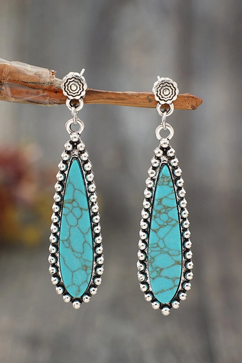 Load image into Gallery viewer, DLLER 11 - Silvery Vintage Bohemian Turquoise Alloy Earrings
