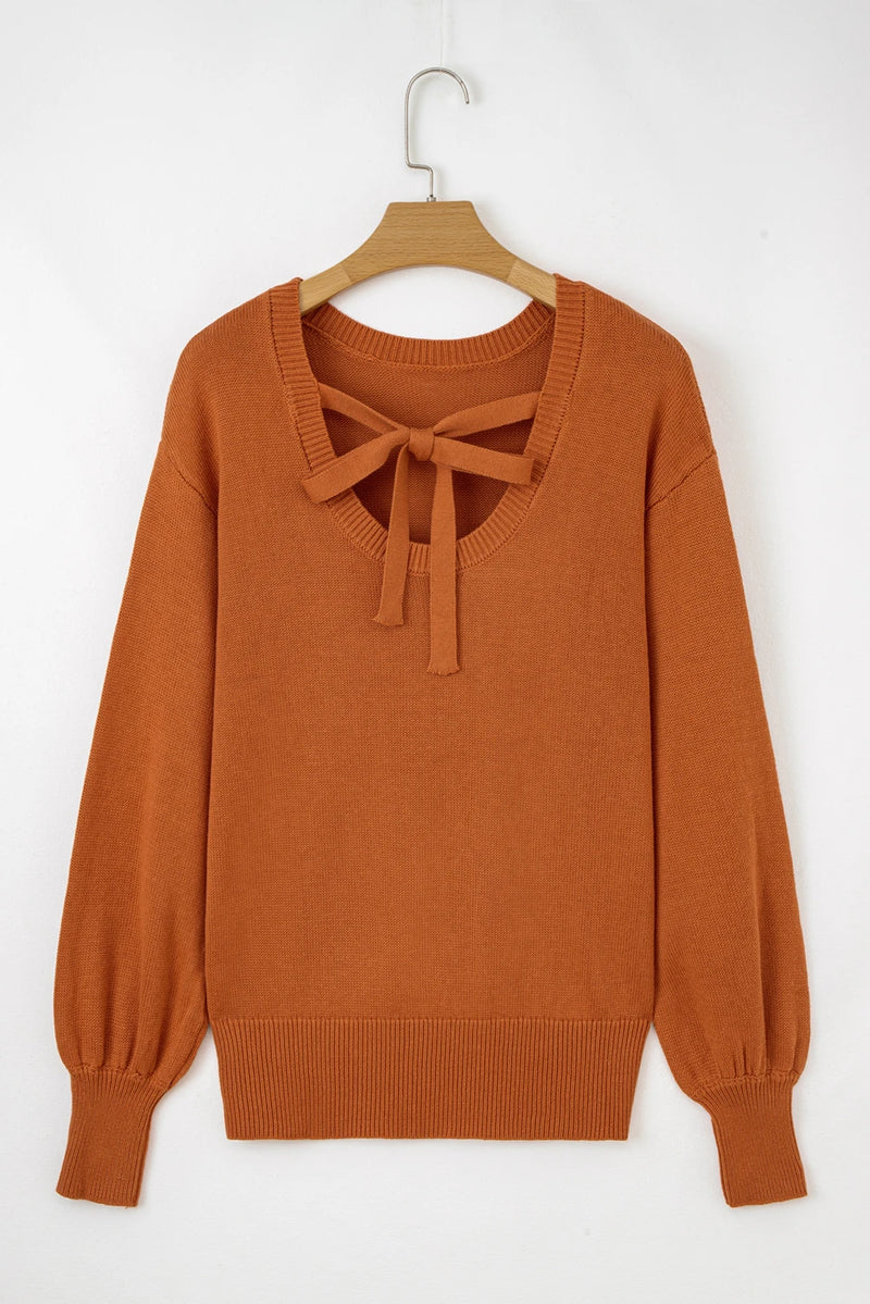 Load image into Gallery viewer, DLLS1131 - Ladies Gold Flame Solid Color Ribbed Trim Drop Shoulder Sweater

