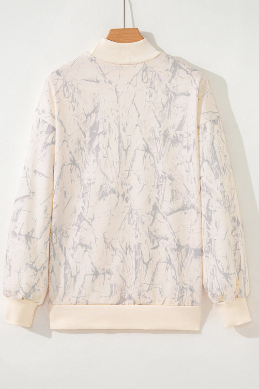 DLLS239 - Ladies Khaki Camo Mock Neck Baggy Sweatshirt