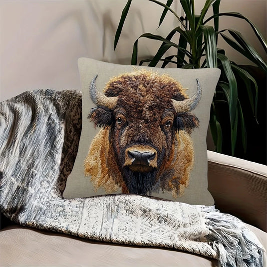 TMPL14 - 1 Piece American Buffalo Print Throw Pillow