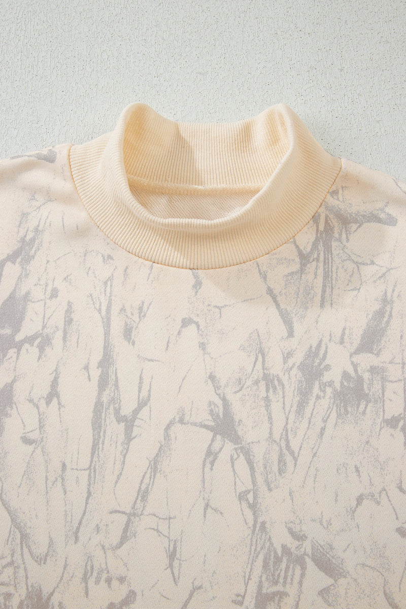 Load image into Gallery viewer, DLLS239 - Ladies Khaki Camo Mock Neck Baggy Sweatshirt
