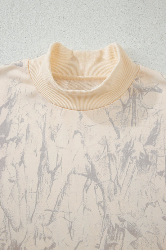DLLS239 - Ladies Khaki Camo Mock Neck Baggy Sweatshirt