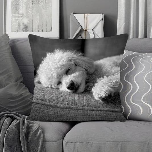 TMPL125 - 1 Piece - 18" x 18" Poodle Throw Pillow