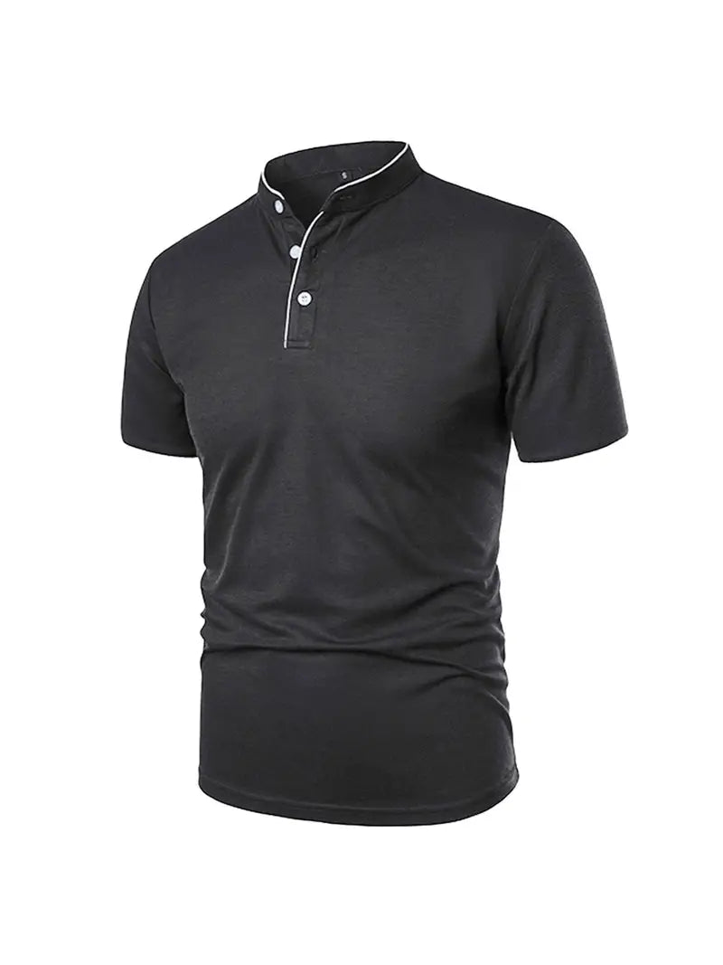 Load image into Gallery viewer, TMTSHT82 - Men&#39;s Stand Up Collar Polo Shirt
