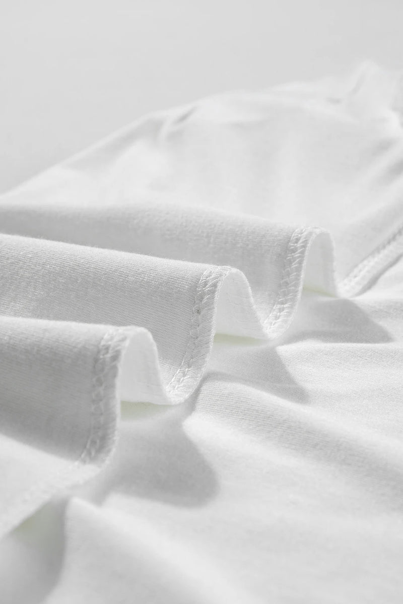 Load image into Gallery viewer, DLLS502 - Ladies White Seamed Detail Contrast Lace Raglan Sleeve Tee
