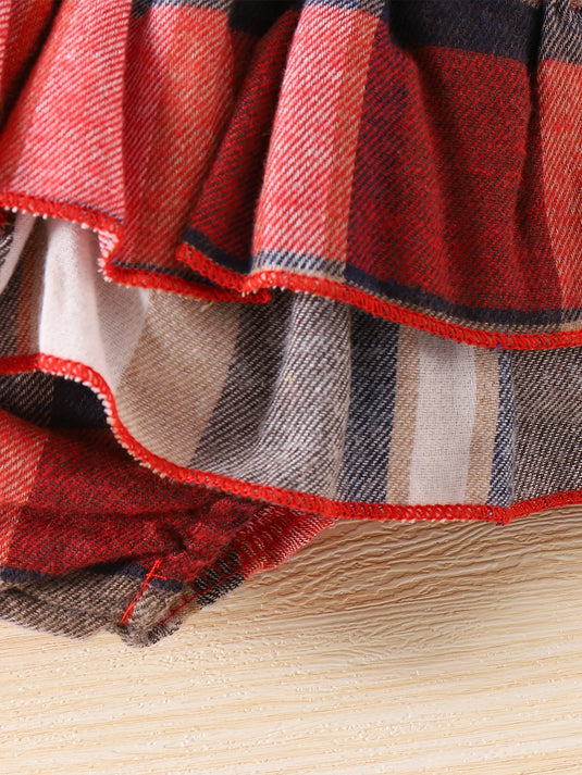 TMCHD71 - Children's Ruffled Skirt & Romper 3 Piece Set