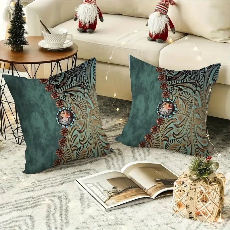 Load image into Gallery viewer, TMPL147 - 2 Piece Set - 18&quot; x 18&quot; Boho Paisley &amp; Floral Throw Pillows
