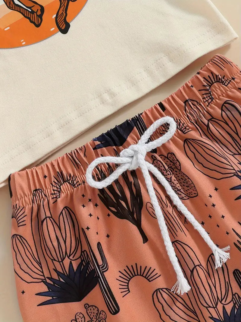 Load image into Gallery viewer, TMCHD13 - Baby Boys 2 Piece Cowboy Print Outfit
