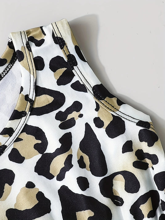 TMCHD29 - Baby Girls 2 Piece Set Leopard Print
