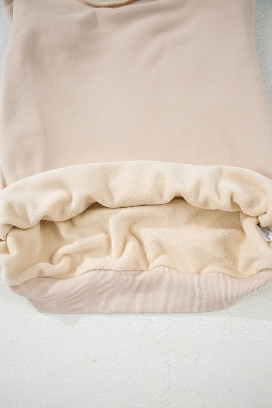 DLLS1135 - Ladies Apricot Oversize Drop Shoulder Reversible Mock Neck Sweatshirt