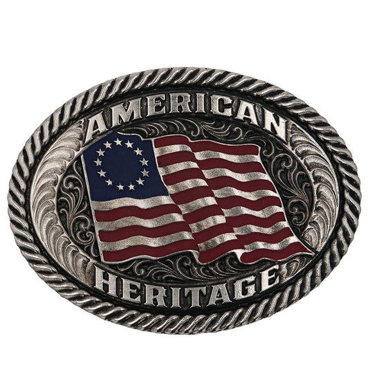 A869 - Montana Silversmiths Betsy Sparkling Patriotic Attitude Belt Buckle