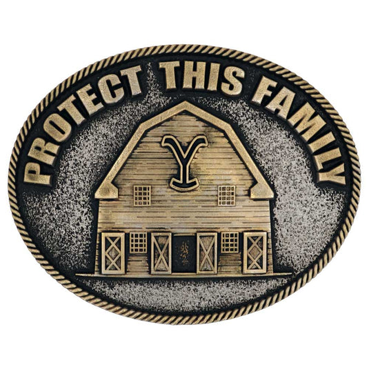 A909YEL - The Yellowstone Y Protect Family Belt Buckle