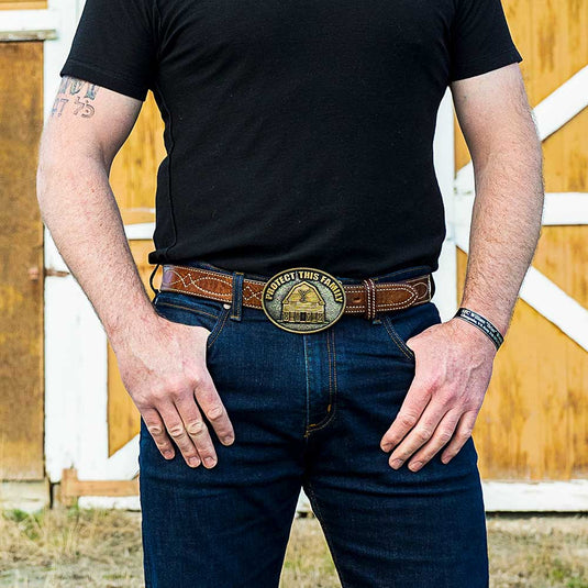 A909YEL - The Yellowstone Y Protect Family Belt Buckle