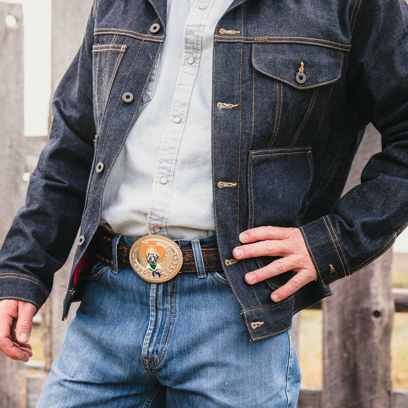 Load image into Gallery viewer, A962CST - Montana Silversmiths Cowboy Sh*t Cowboy Attitude Buckle
