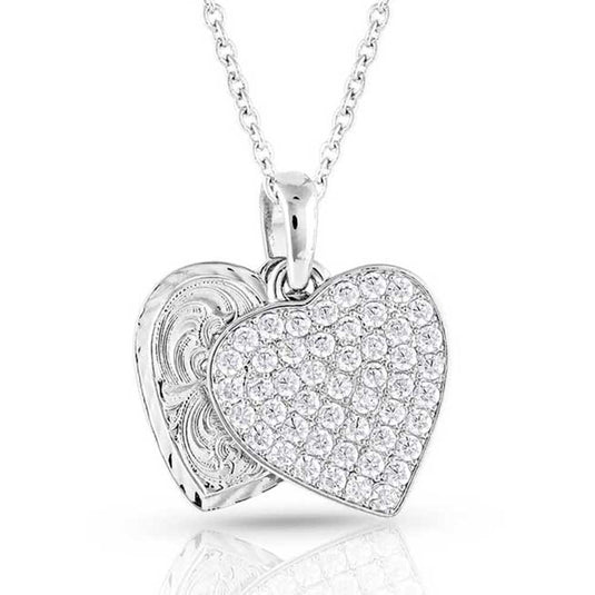 NC5163 - Montana Silversmiths Country Charm Crystal Love Necklace