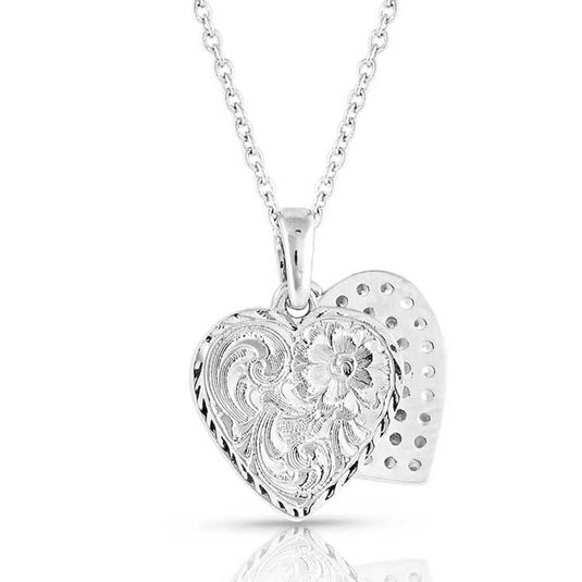 NC5163 - Montana Silversmiths Country Charm Crystal Love Necklace