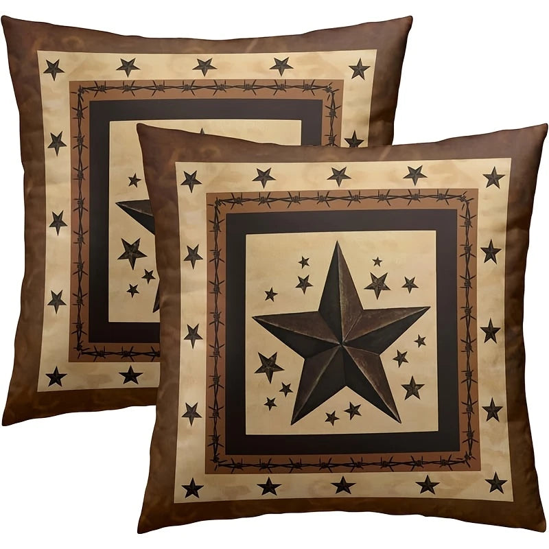 Load image into Gallery viewer, TMPL100 - 2 Piece Set - 18&quot; x 18&quot; Texas Star Throw Pillows
