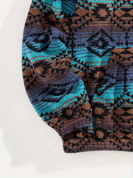 TMSWST16 - Aztec Print 1/4 Zip Sweatshirt